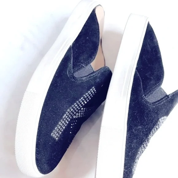 Karl Lagerfeld Black Rhinestone Slip On Slides Shoes - Picture 5 of 5